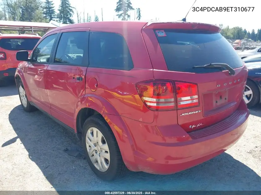 2014 Dodge Journey American Value Pkg VIN: 3C4PDCAB9ET310677 Lot: 42597229