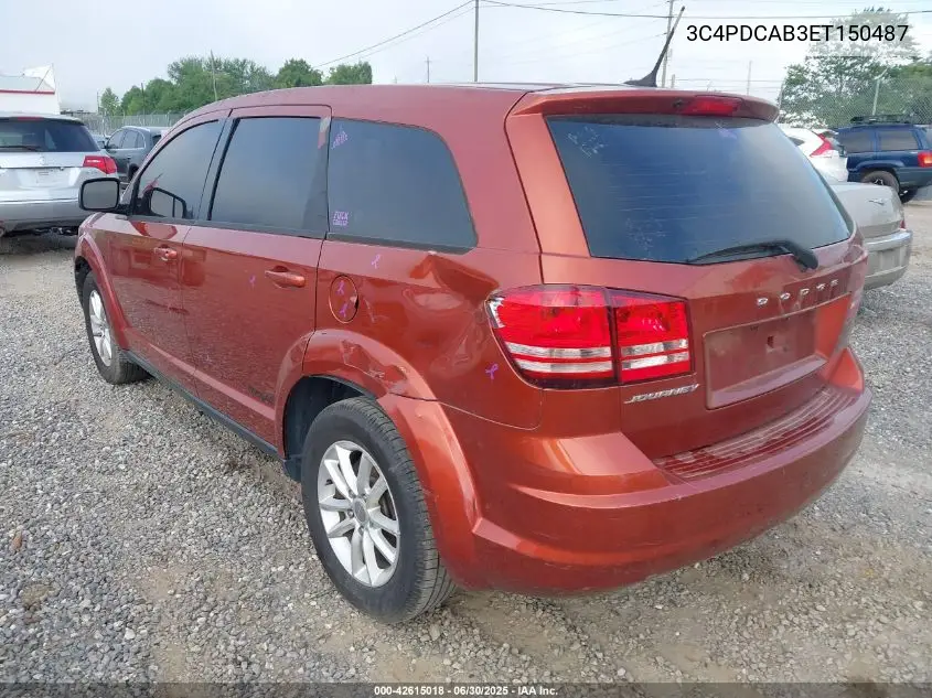 2014 Dodge Journey American Value Pkg VIN: 3C4PDCAB3ET150487 Lot: 42615018