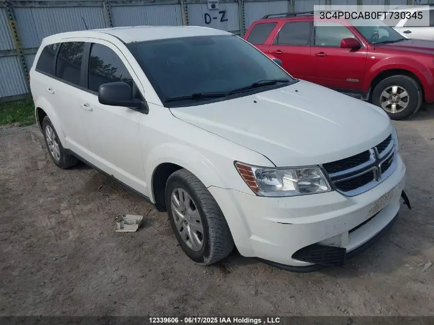 2015 Dodge Journey Cvp/Se Plus VIN: 3C4PDCAB0FT730345 Lot: 12339606