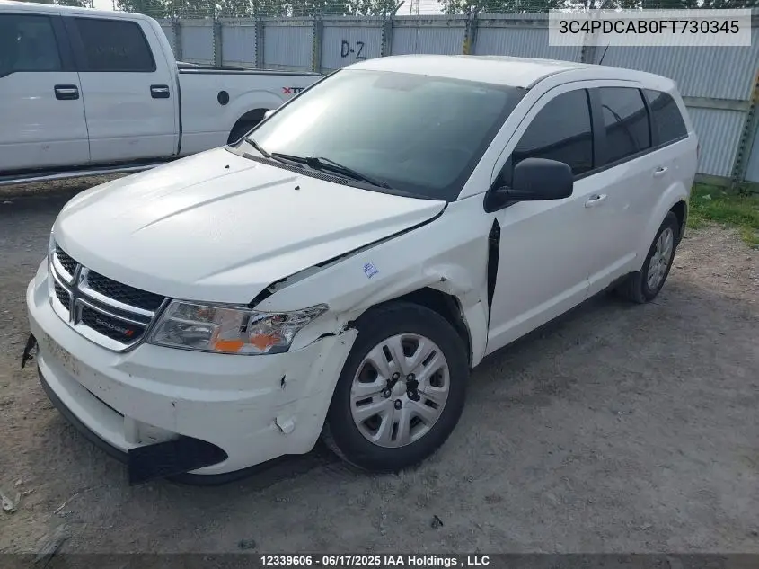 2015 Dodge Journey Cvp/Se Plus VIN: 3C4PDCAB0FT730345 Lot: 12339606