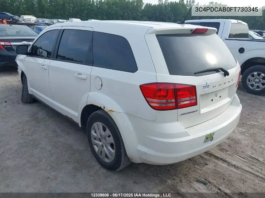 2015 Dodge Journey Cvp/Se Plus VIN: 3C4PDCAB0FT730345 Lot: 12339606
