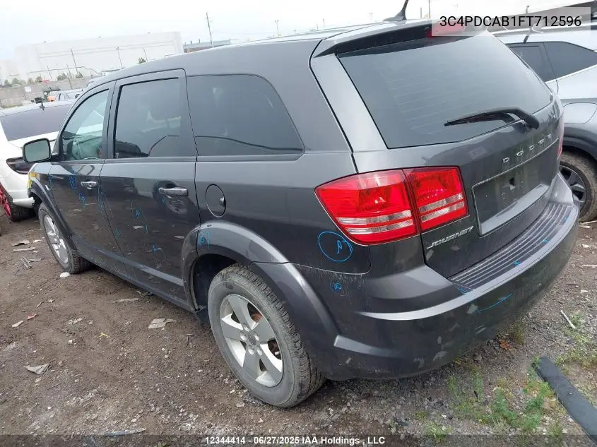2015 Dodge Journey Se VIN: 3C4PDCAB1FT712596 Lot: 12344414