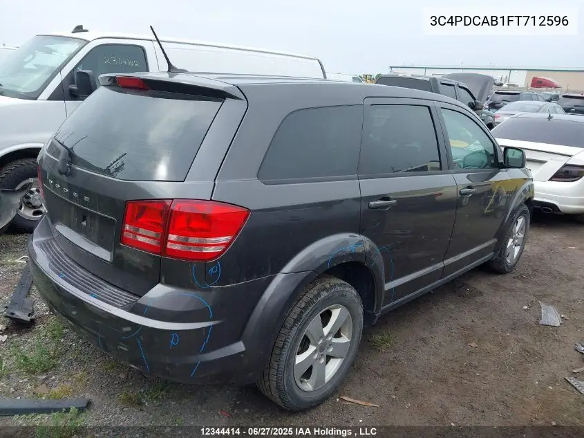 2015 Dodge Journey Se VIN: 3C4PDCAB1FT712596 Lot: 12344414