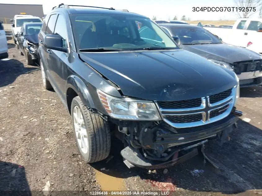 2016 Dodge Journey VIN: 3C4PDCCG7GT192575 Lot: 12286436
