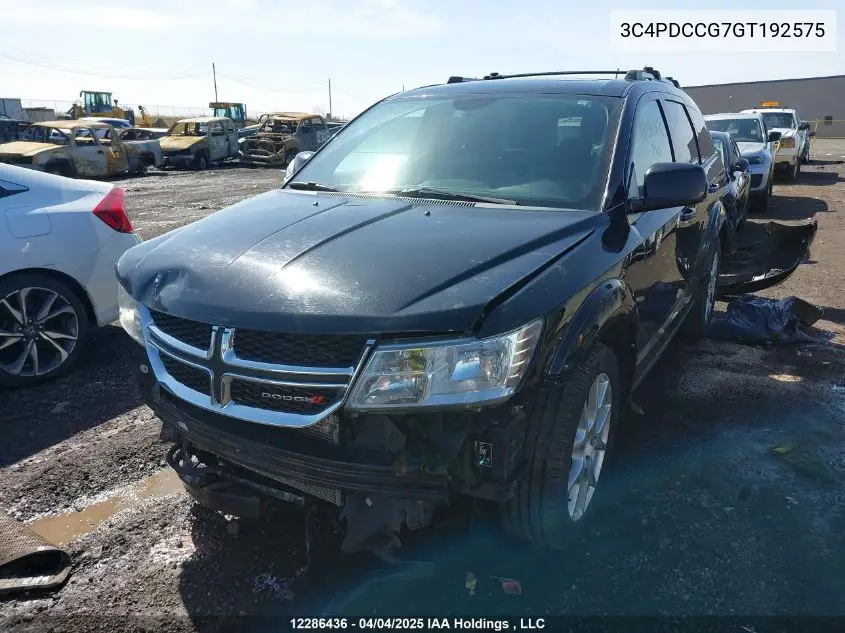 2016 Dodge Journey VIN: 3C4PDCCG7GT192575 Lot: 12286436