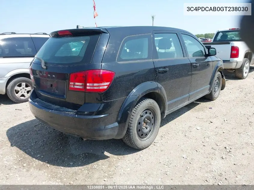 2016 Dodge Journey Cvp/Se Plus VIN: 3C4PDCAB0GT238030 Lot: 12338851