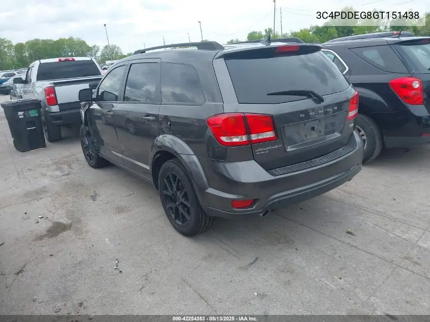 2016 Dodge Journey R/T VIN: 3C4PDDEG8GT151438 Lot: 42254353