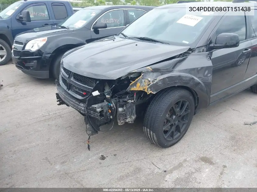 2016 Dodge Journey R/T VIN: 3C4PDDEG8GT151438 Lot: 42254353