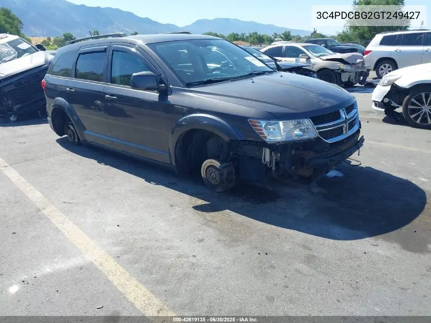 2016 Dodge Journey Sxt VIN: 3C4PDCBG2GT249427 Lot: 42619135