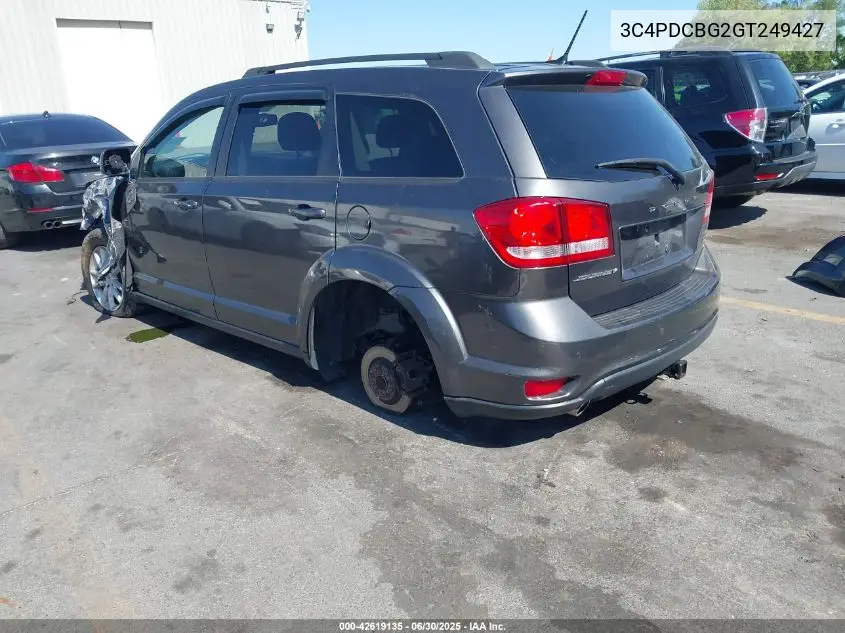 2016 Dodge Journey Sxt VIN: 3C4PDCBG2GT249427 Lot: 42619135