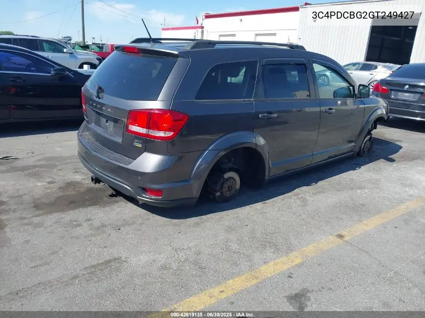 2016 Dodge Journey Sxt VIN: 3C4PDCBG2GT249427 Lot: 42619135
