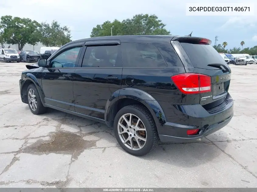 2016 Dodge Journey R/T VIN: 3C4PDDEG3GT140671 Lot: 42809010