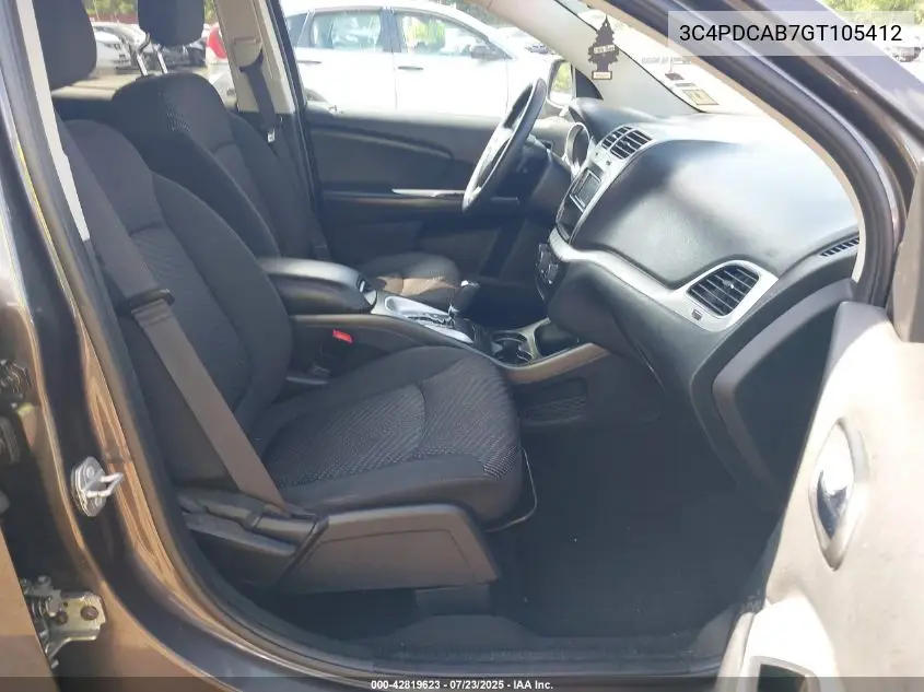 2016 Dodge Journey Se VIN: 3C4PDCAB7GT105412 Lot: 42819623