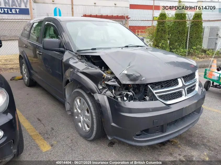 2017 Dodge Journey Se VIN: 3C4PDCAB9HT614709 Lot: 40014404