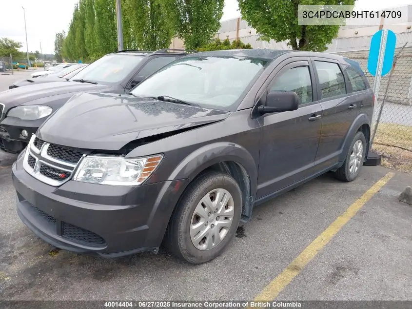 2017 Dodge Journey Se VIN: 3C4PDCAB9HT614709 Lot: 40014404
