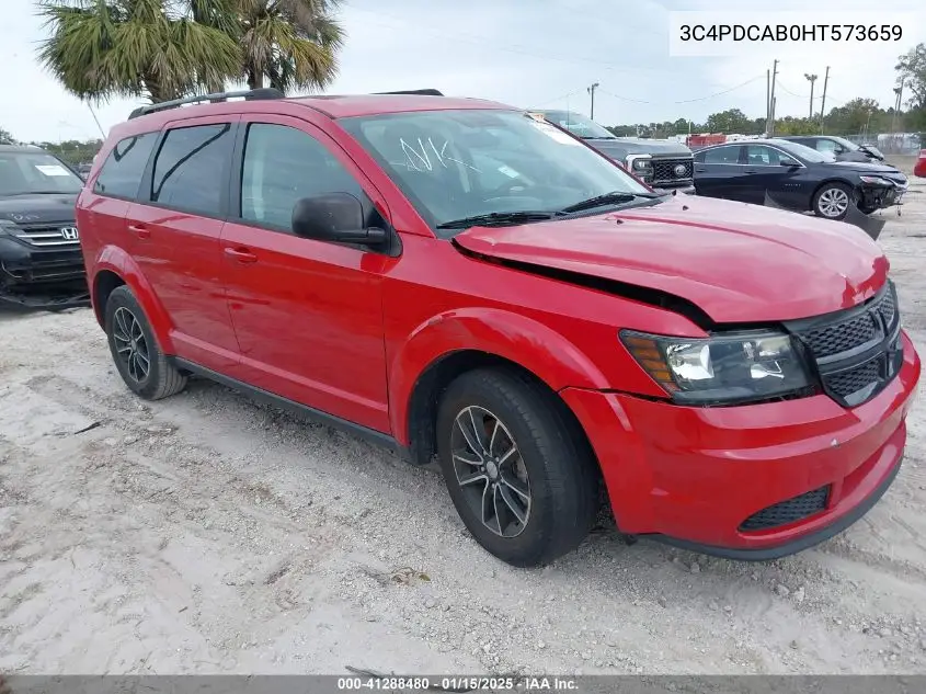 2017 Dodge Journey Se VIN: 3C4PDCAB0HT573659 Lot: 41288480