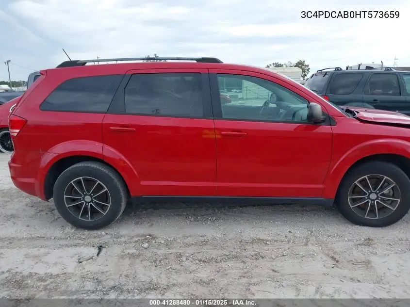 2017 Dodge Journey Se VIN: 3C4PDCAB0HT573659 Lot: 41288480
