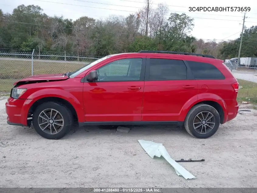 2017 Dodge Journey Se VIN: 3C4PDCAB0HT573659 Lot: 41288480