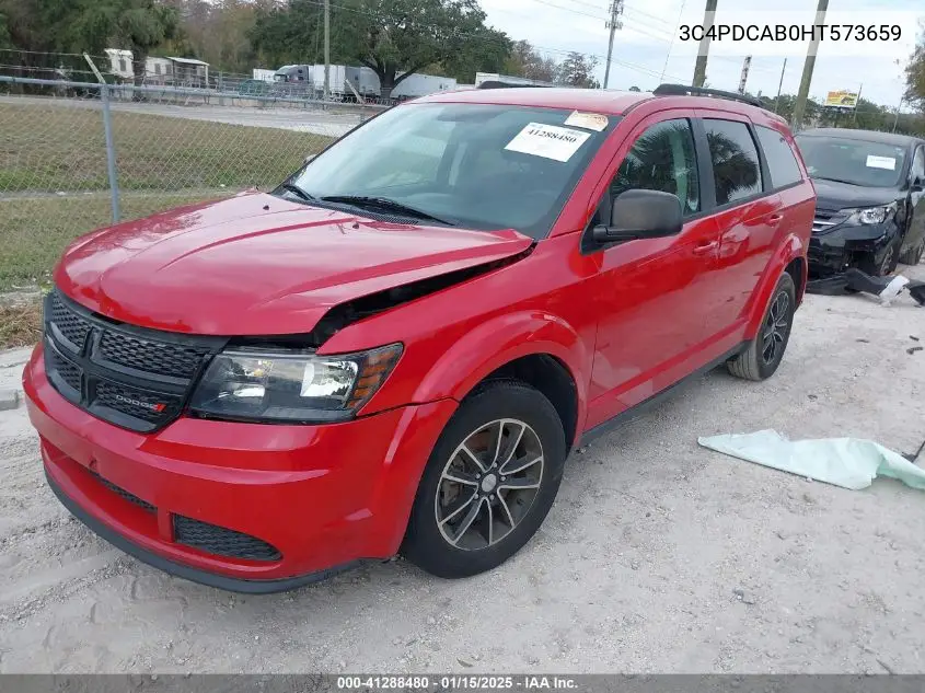 2017 Dodge Journey Se VIN: 3C4PDCAB0HT573659 Lot: 41288480