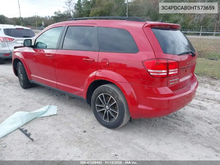 2017 Dodge Journey Se VIN: 3C4PDCAB0HT573659 Lot: 41288480