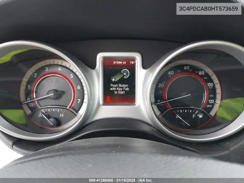 2017 Dodge Journey Se VIN: 3C4PDCAB0HT573659 Lot: 41288480