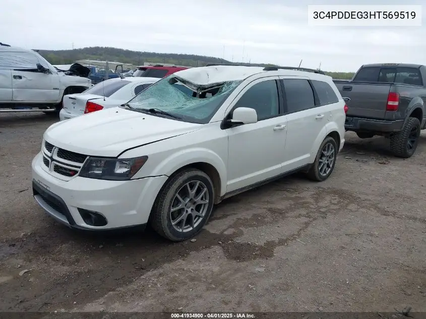 2017 Dodge Journey Gt Awd VIN: 3C4PDDEG3HT569519 Lot: 41934900