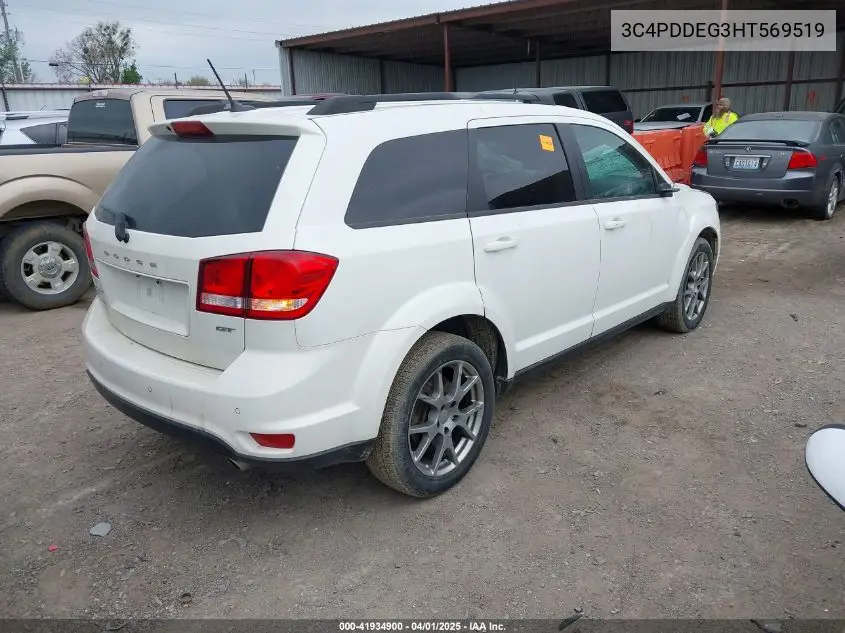 2017 Dodge Journey Gt Awd VIN: 3C4PDDEG3HT569519 Lot: 41934900