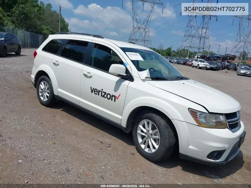 2017 Dodge Journey Sxt Awd VIN: 3C4PDDBG2HT702775 Lot: 42596303
