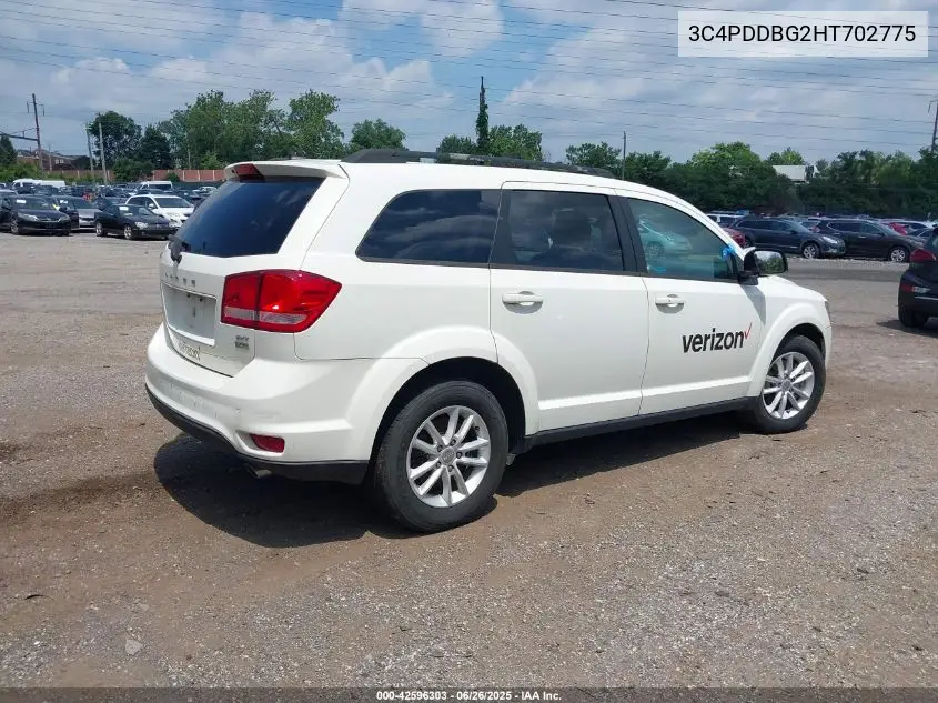 2017 Dodge Journey Sxt Awd VIN: 3C4PDDBG2HT702775 Lot: 42596303