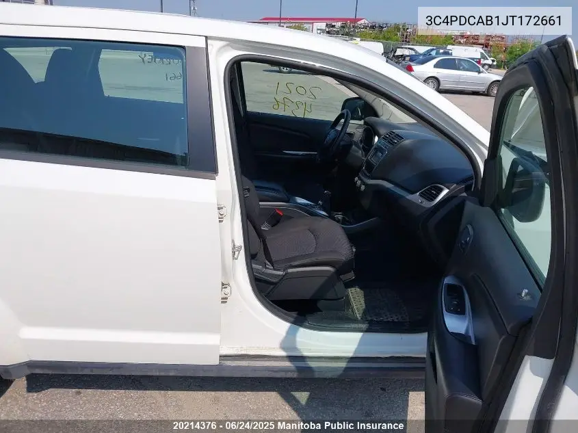 2018 Dodge Journey Se VIN: 3C4PDCAB1JT172661 Lot: 20214376