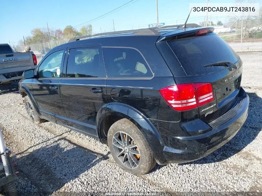 2018 Dodge Journey Se VIN: 3C4PDCAB9JT243816 Lot: 41982817