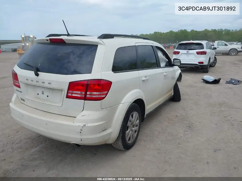 2018 Dodge Journey Se VIN: 3C4PDCAB9JT301892 Lot: 42236524