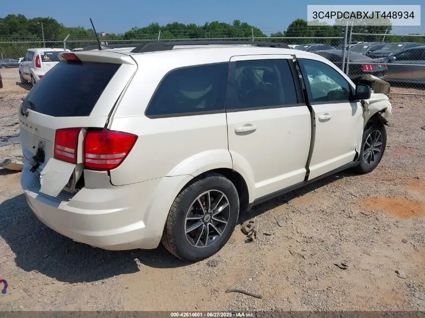 2018 Dodge Journey Se VIN: 3C4PDCABXJT448934 Lot: 42614601
