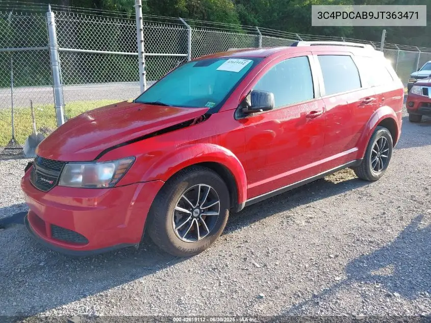 2018 Dodge Journey Se VIN: 3C4PDCAB9JT363471 Lot: 42619112