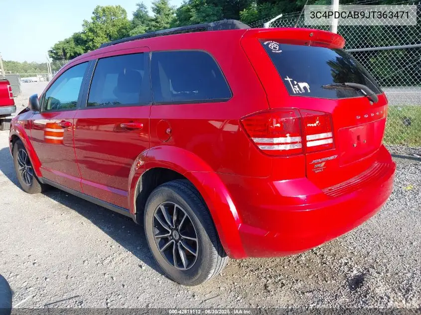 2018 Dodge Journey Se VIN: 3C4PDCAB9JT363471 Lot: 42619112