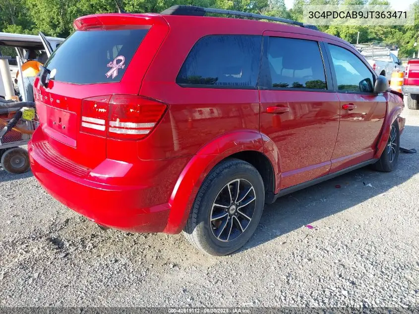 2018 Dodge Journey Se VIN: 3C4PDCAB9JT363471 Lot: 42619112