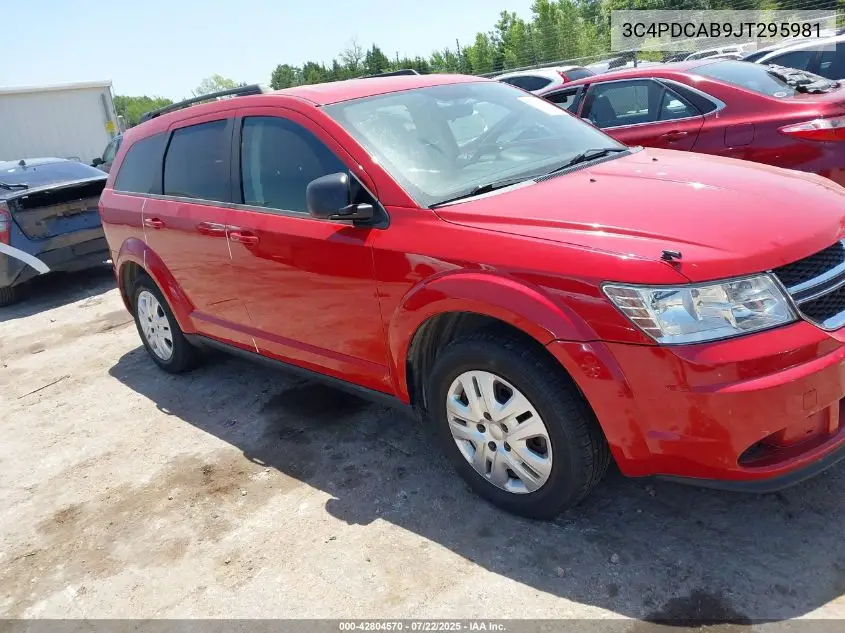 2018 Dodge Journey Se VIN: 3C4PDCAB9JT295981 Lot: 42804570