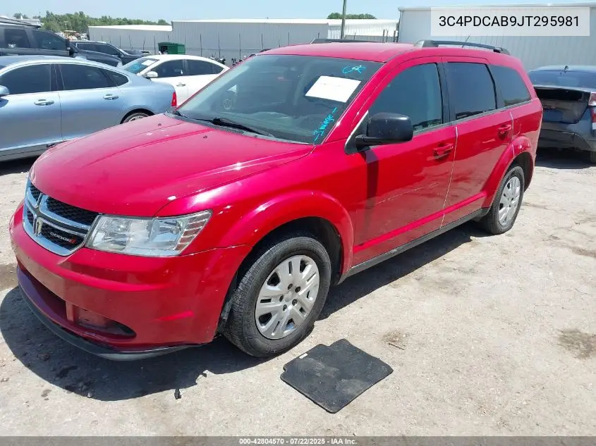 2018 Dodge Journey Se VIN: 3C4PDCAB9JT295981 Lot: 42804570