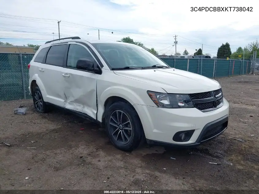 2019 Dodge Journey Se VIN: 3C4PDCBBXKT738042 Lot: 42233016