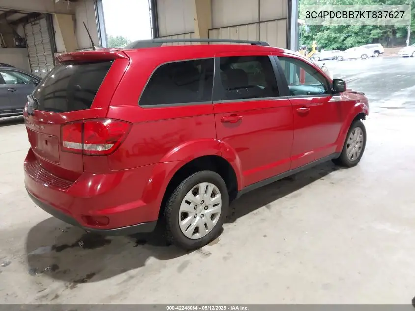 2019 Dodge Journey Se VIN: 3C4PDCBB7KT837627 Lot: 42248084