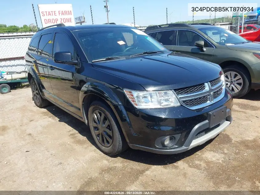 2019 Dodge Journey Se VIN: 3C4PDCBB5KT870934 Lot: 42253626