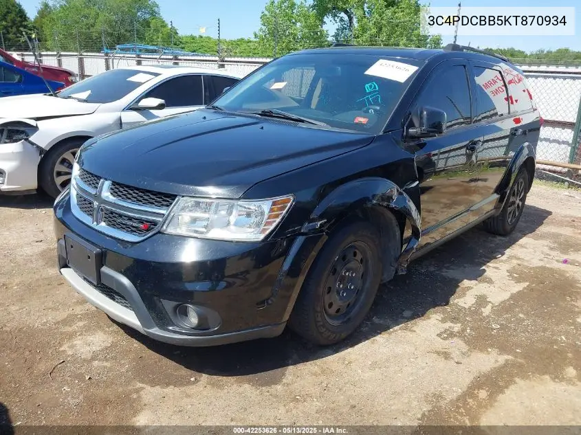 2019 Dodge Journey Se VIN: 3C4PDCBB5KT870934 Lot: 42253626