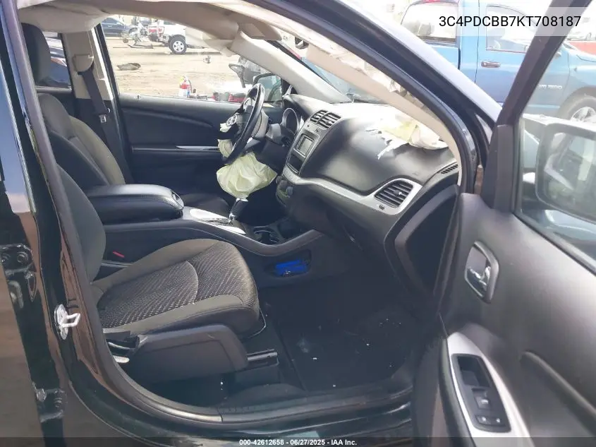 2019 Dodge Journey Se VIN: 3C4PDCBB7KT708187 Lot: 42612658