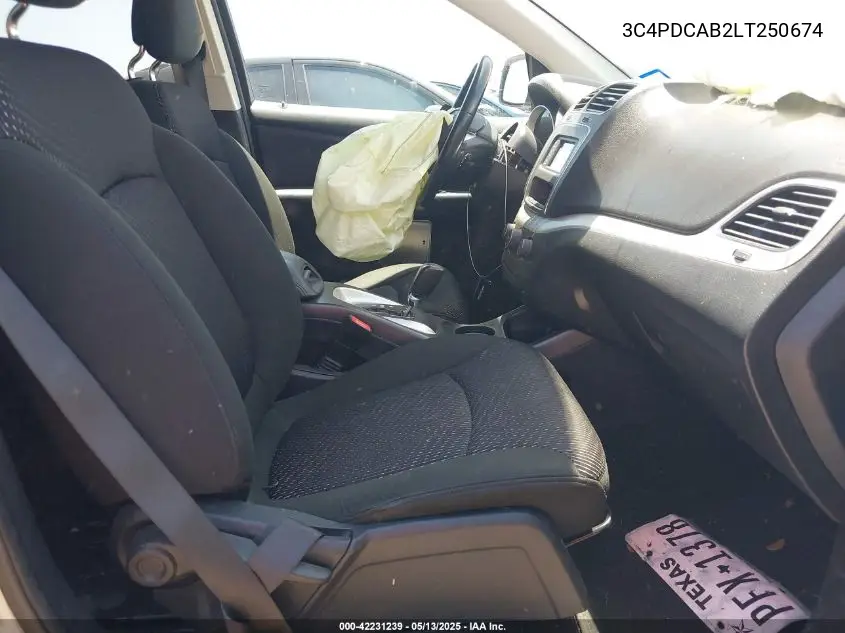 2020 Dodge Journey Se Value VIN: 3C4PDCAB2LT250674 Lot: 42231239
