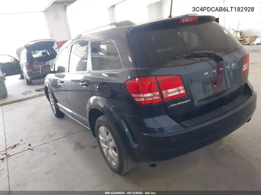2020 Dodge Journey Se Value VIN: 3C4PDCAB6LT182928 Lot: 42245536