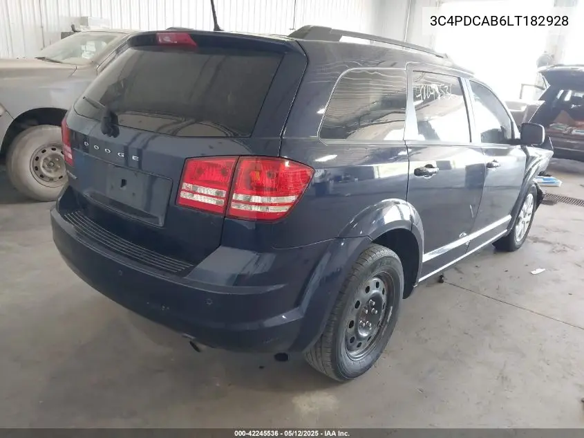 2020 Dodge Journey Se Value VIN: 3C4PDCAB6LT182928 Lot: 42245536