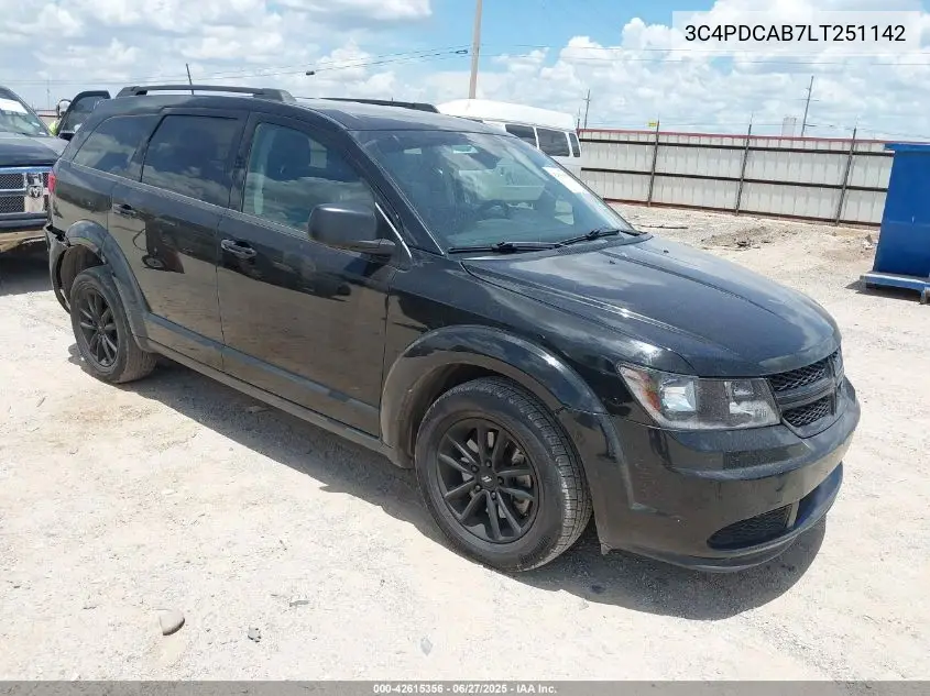 2020 Dodge Journey Se VIN: 3C4PDCAB7LT251142 Lot: 42615356