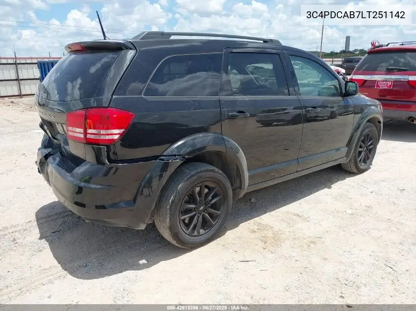 2020 Dodge Journey Se VIN: 3C4PDCAB7LT251142 Lot: 42615356