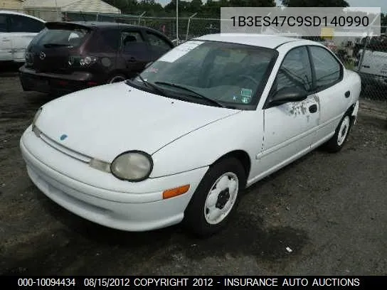 1995 Dodge Neon Highline VIN: 1B3ES47C9SD140990 Lot: 10094434