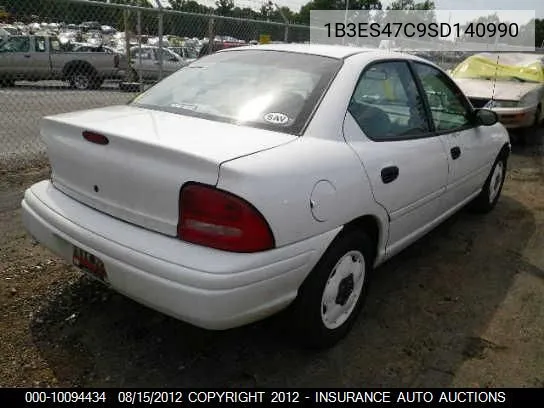 1995 Dodge Neon Highline VIN: 1B3ES47C9SD140990 Lot: 10094434